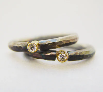 Jernring med diamant