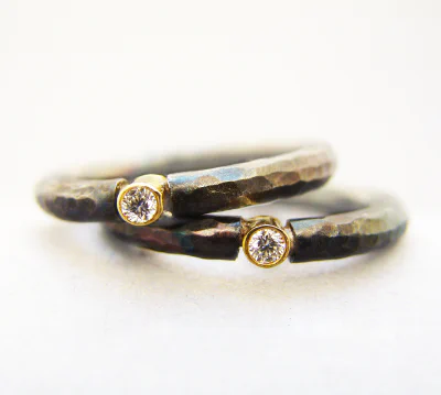 Jernring med diamant
