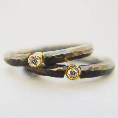 Jernring med diamant