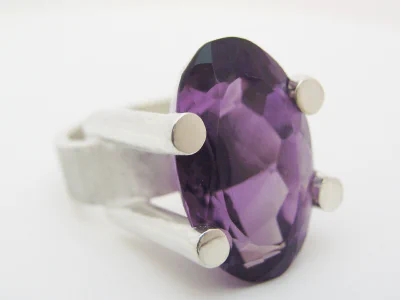 Sølvring med ametyst